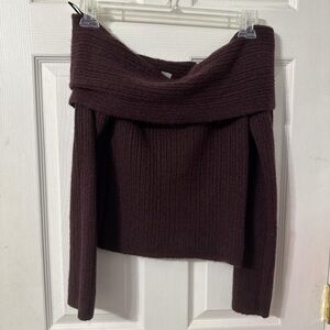 H&M Off-Shoulder Sweater - Rich Brown